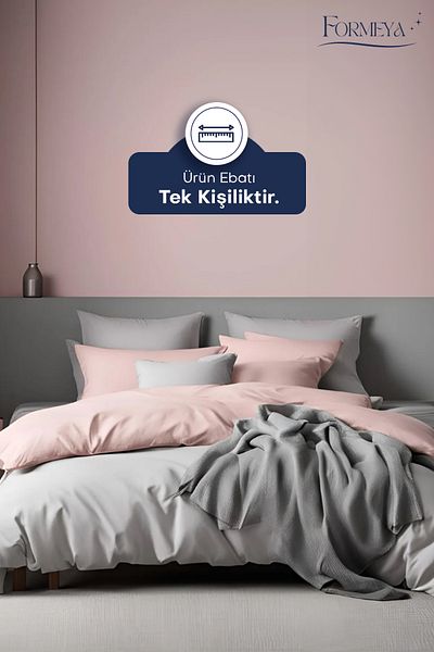 Formeya Elastisches Bettbezug-Set für Einzelbett – mit Kissenbezug (1 Stück)