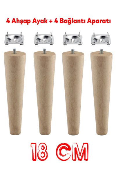 NZB Ahşap 18 cm Bağlantı Aparat Mobilya Koltuk Kanepe Berjer Ayağı Yükseltici...
