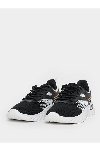 Styli Knitted Lace Up Graphic Print Sneakers