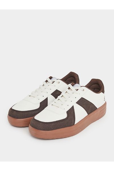 Styli Court Shoes Lace Up Color Block Sneakers