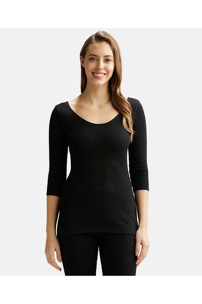 JOCKEY Thermal 3/4 Sleeve Top 2503-01 Black