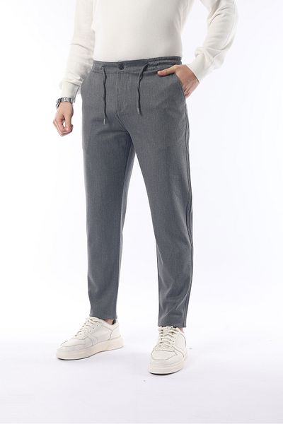 İDS COLLECTİON Pantaloni confortabili din Lycra Slimfit Jogger, gri sezonier