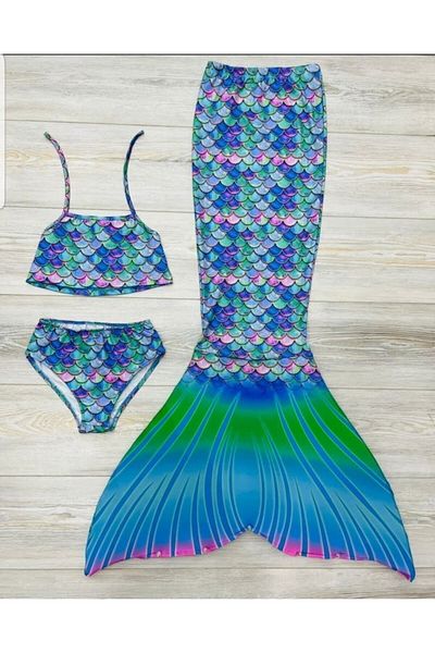 My Kids Wear Mermaid Swimsuit Costume