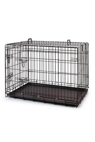 Atakan Petshop Metal Kedi Köpek Kafesi Siyah 60x41x50cm