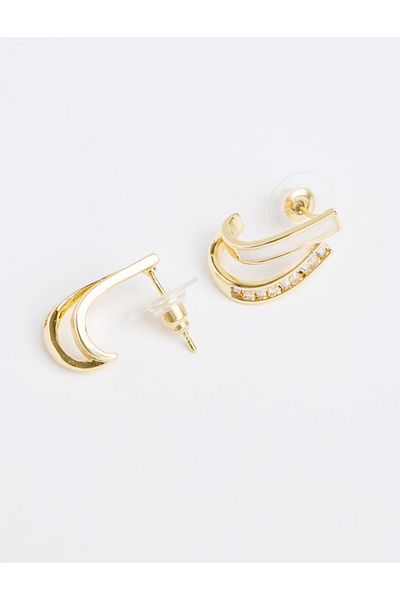 Jimmy Key White Double Half Hoop Earrings