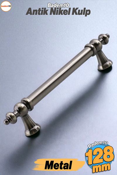 Badem10 Mâner din metal nichel antic otoman 128 mm Mobilier Bucătărie Sertar Dulap Dulap Ușă Mânere Mâner