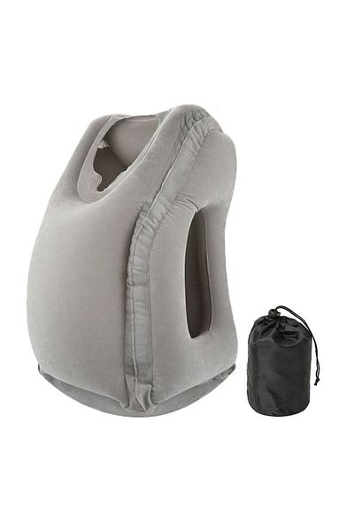 Choice Gray Pvc Inflatable Air Travel Pillow Portable Headrest Chin Support Cushions For Airplane Plane Car