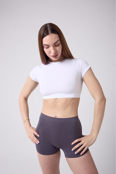 MİSTİRİK Moncorno Model Butt Slimming Non-Marking Seamles Boxer Corset Dark Gray Color