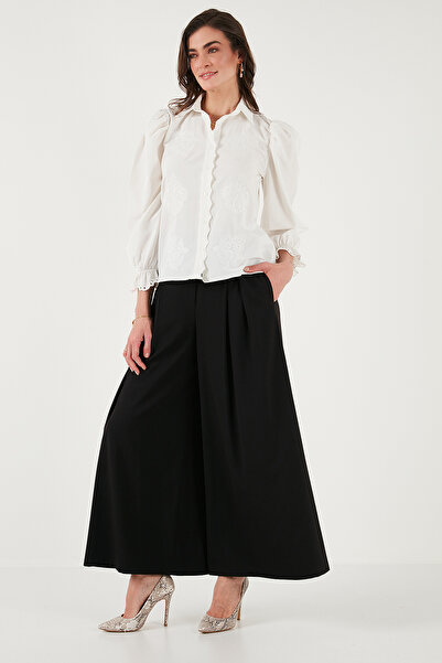 Lela Бавовняна сорочка Slim Fit з вишивкою та рукавами-ліхтариками СОРОЧКА 676208