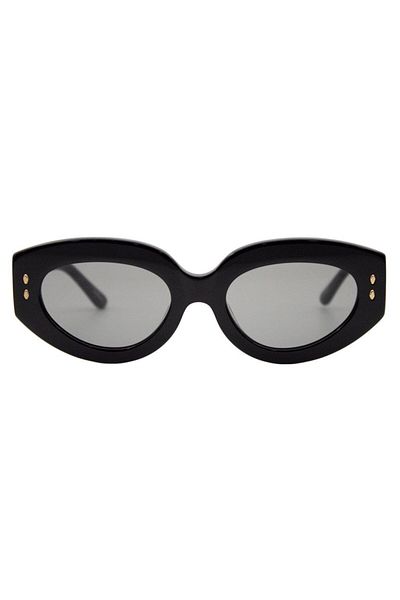 REDBERRY Florence 2 51-19 Black Sunglasses for Women – Acetate Cat Eye Frame, Smoked Matte Glass, Uv400