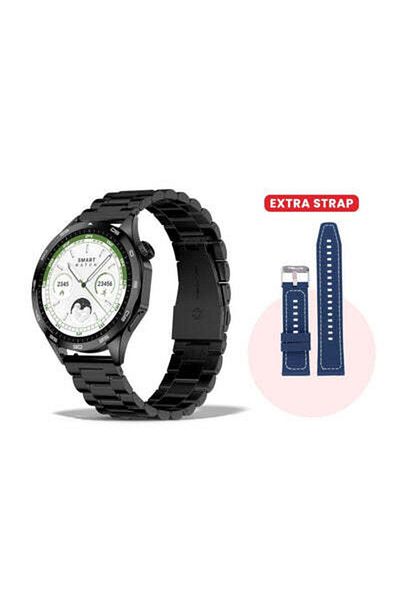 telux NEO Smart Calling Watch with 1.43” AMOLED Display & 2 Straps, Stainless Steel & Silicon Strap