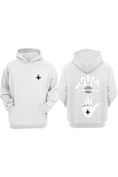 Anetos Λευκό φούτερ Deat Hand Design Backpack με τύπωμα