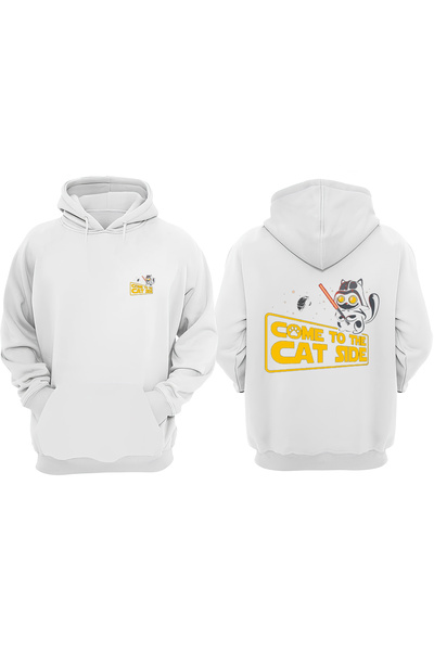 Anetos Λευκό φούτερ Come To Cat Sıde Design με τύπωμα