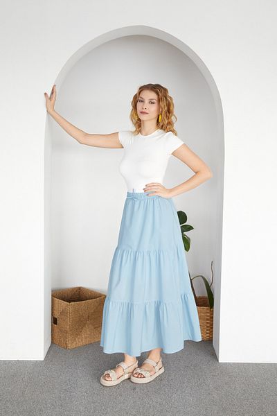 Fulla Moda Fusta cu volane din țesătură Terikoton