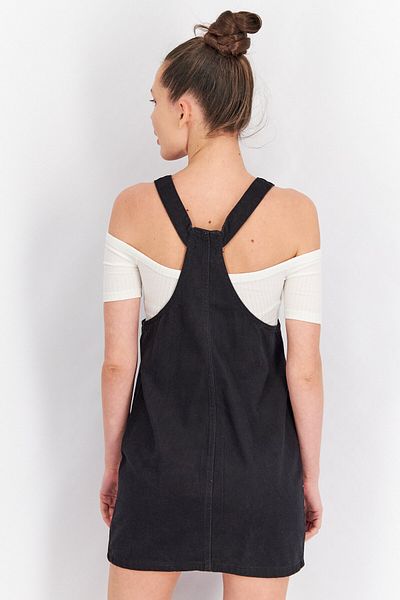 DeFacto Women Solid Denim Sleeveless Mini Dress, Black