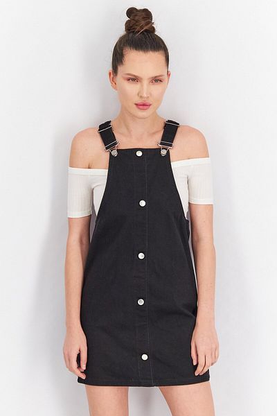 DeFacto Women Solid Denim Sleeveless Mini Dress, Black