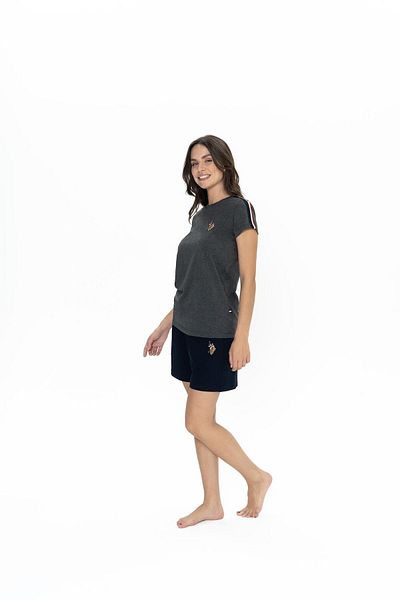 U.S. Polo Assn. Us Polo Women's Crew Neck, Short Sleeve, T-Shirt and Pocket Shorts Set