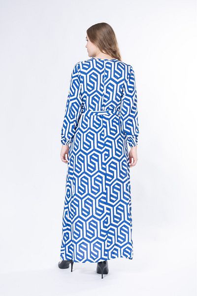 mervemoda ROCHIE LUNGĂ CU MÂNECĂ LUNGĂ ȚESUTĂ DE VARĂ