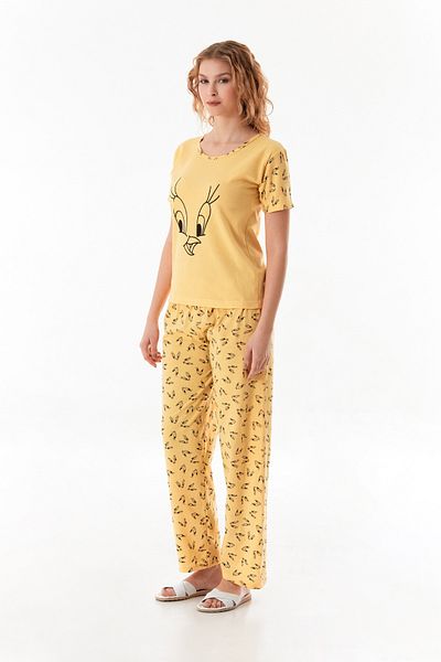 Fulla Moda Character Printed Crew Neck Pajamas Set