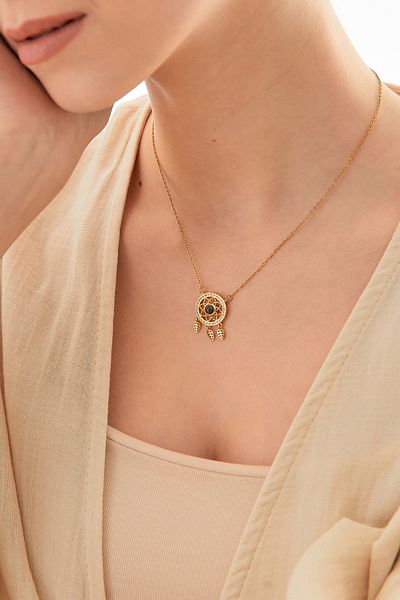Fulla Moda Dream Catcher Steel Necklace