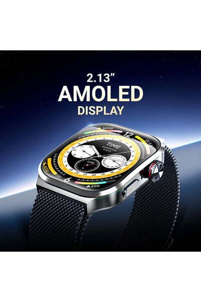 telux FLEXFIT Smart Calling Watch with 2.13” AMOLED Display & AI Voice Assistant, Black