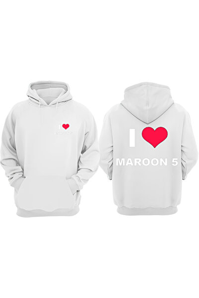 Anetos Λατρεύω το λευκό φούτερ με σχέδιο Maroon 5 με τύπωμα