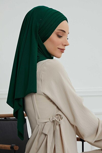 Aisha's Design Pleated Practical Combed Cotton Shawl,Cps-41,Green