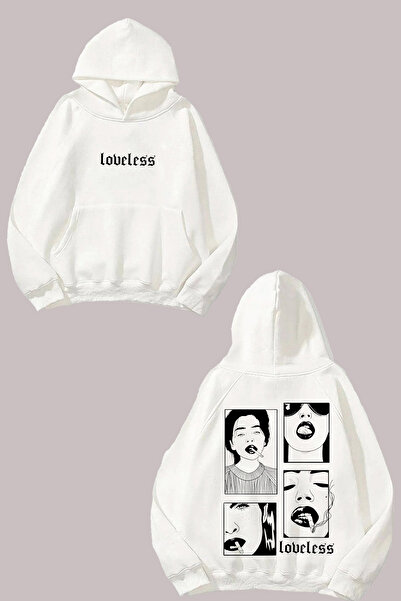 Anetos Λευκό φούτερ Loveless Design Back με τύπωμα