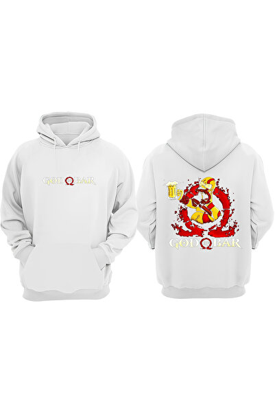 Anetos Gof Of Bar Design Spate cu imprimeu Alb Swea tricou