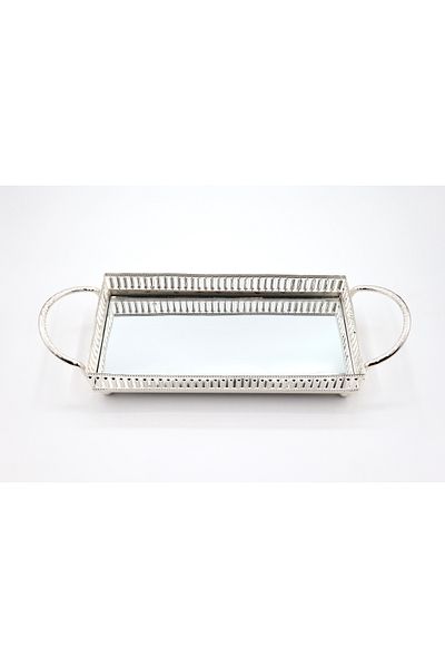 Yenici Aksesuar Metal Mirrored Tray (24*12)