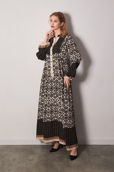 Fulla Moda Φόρεμα Fullamodest Ethnic με μισό κουμπί