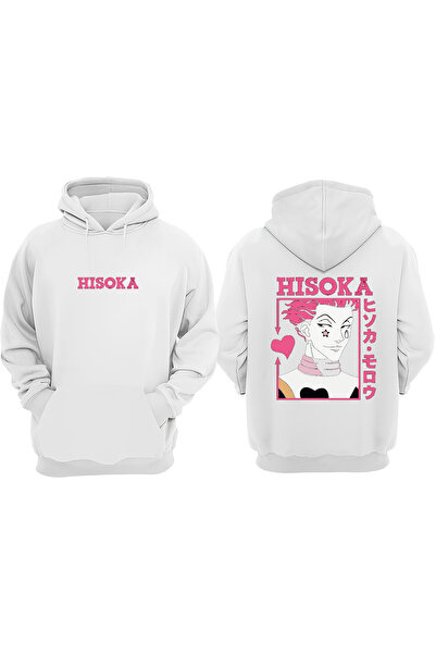 Anetos Hisoka Hunter X Hunter Design Hanorac Alb cu imprimeu pe spate