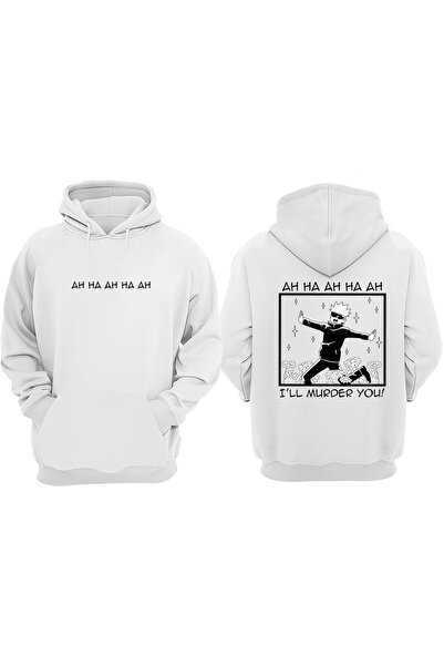 Anetos Λευκό φούτερ με σχέδιο τατουάζ Jujutsu Kasien Gojo με τύπωμα