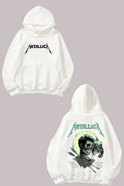 Anetos Mettalica Sad But True Design Spate cu imprimeu Alb Swea tricou