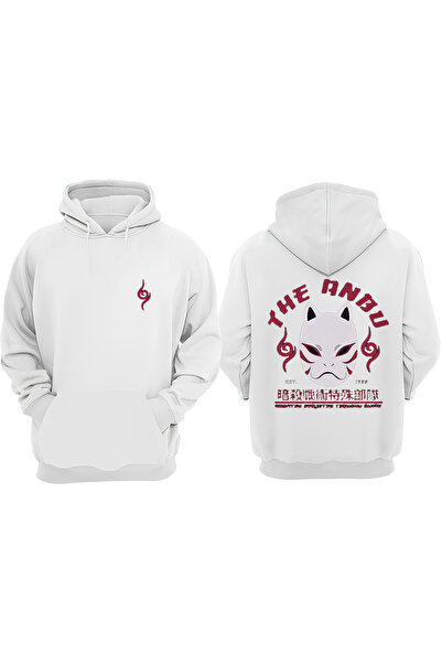 Anetos Naruto The Anbu Mask Design Rucsac cu imprimeu Alb Swea tricou