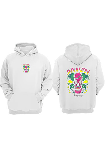 Anetos Λευκό φούτερ Invasıon Design Back με τύπωμα