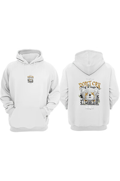 Anetos Λευκό φούτερ Dont Cry Bear Design με τύπωμα