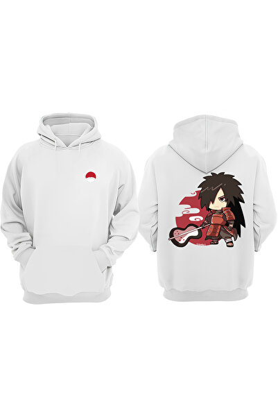 Anetos Naruto Uchiha Madara Cute Design Back cu imprimeu White Swea tricou
