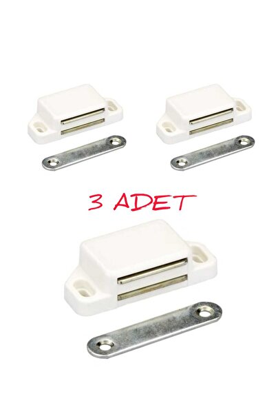 ARON (3 ADET) 5,7cm Büyük Beyaz Mıknatıslı Çıt Çıt Pvc Sineklik Mobilya Kapak...