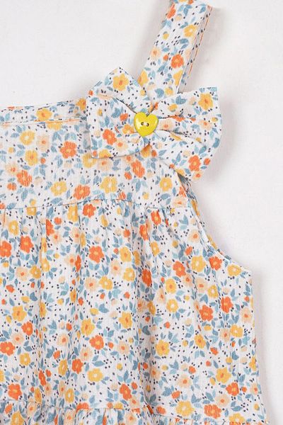 zepkids Rochie de fetiță de culoare galbenă cu detaliu fundă