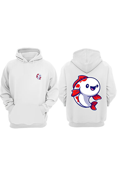 Anetos Rucsac cu design cu pește drăguț cu imprimeu Swea alb tricou