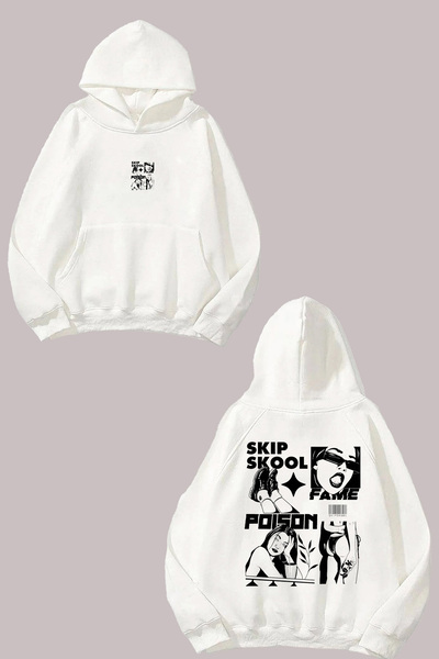 Anetos Skıp Skool Poison Fame Design Rucsac cu imprimeu Alb Swea tricou