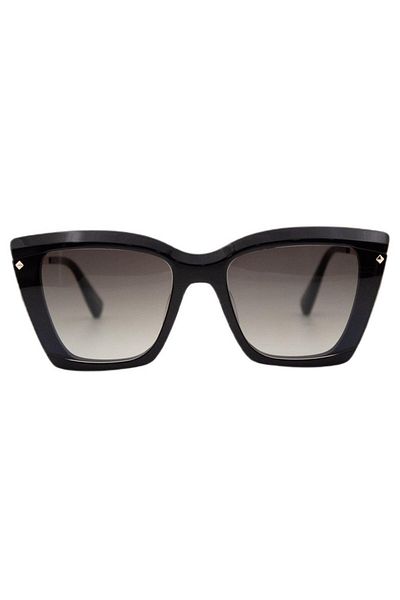 REDBERRY Modena 1 61-18 Sunglasses for Women – Black Acetate Frame, Smoked Gradient Glass, Uv400