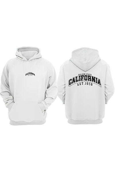 Anetos Golden State California Design Spate cu imprimeu Alb Swea tricou