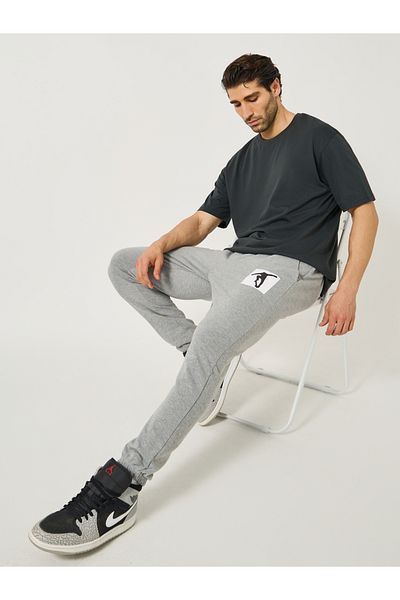 Styli Graphic Print Slim Fit Joggers with Elasticated Hem