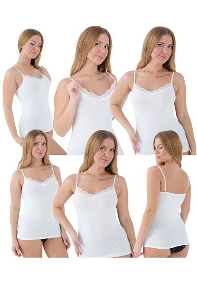 MrrMajestic Pack of 6 Women's Tank Top Solid Color