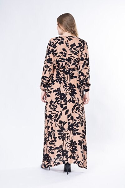 mervemoda Summer Woven Long Sleeve Long Dress