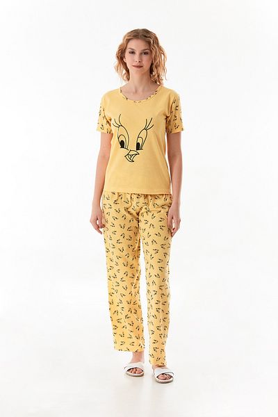 Fulla Moda Character Printed Crew Neck Pajamas Set