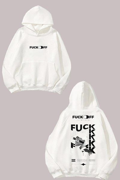 Anetos Mean How Great Day Design Sweatshirt Alb cu imprimeu pe spate