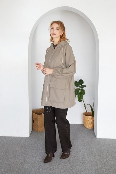 Fulla Moda Καπάκι μπουφάν Fullamodest με διπλή τσέπη με κουκούλα
